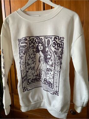 Taylor Swift The Eras Tour Speak Now White Graphic Sweatshirt Size M